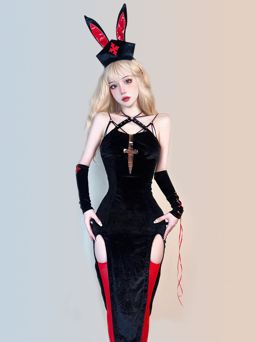 ダークでセクシーな ゴシックバニー風 コスプレ衣装