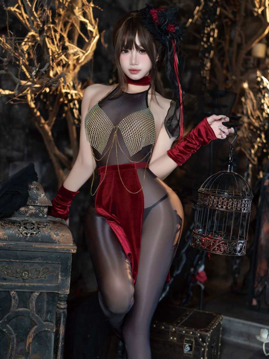 コスプレ用ヴィンテージゴールドチェーンランジェリー